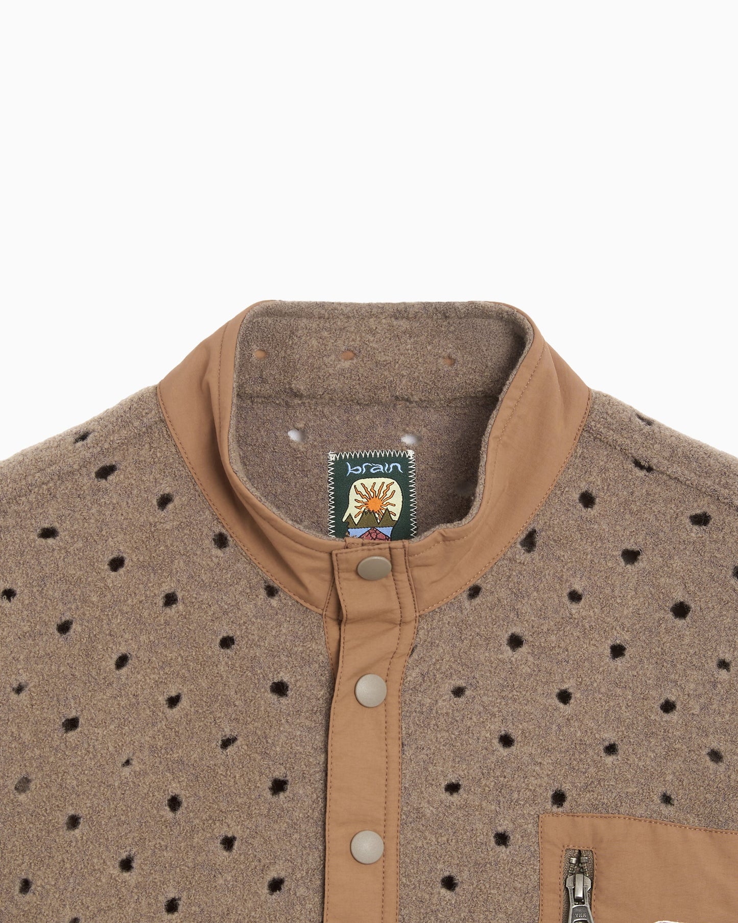 Sudadera Half Zip Relaxed Brain Dead Hole Mock Neck para hombre