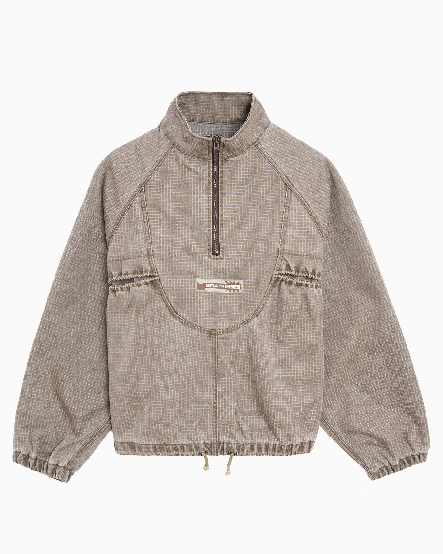 Sudadera Half Zip con logo Relaxed Brain Dead Washed Ripstop para hombre
