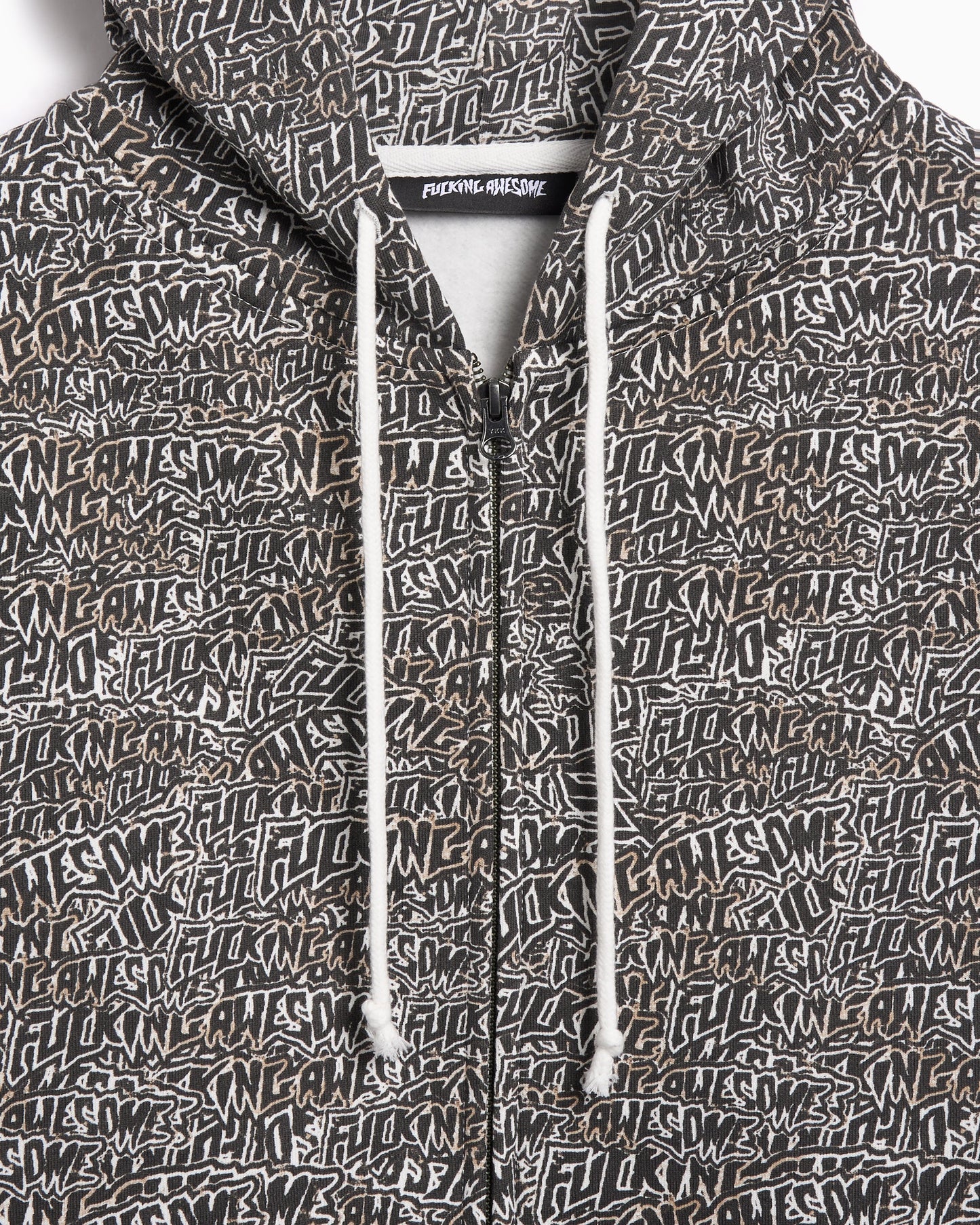 Sudadera con cremallera Fucking Awesome Burnt Sticker Stamp para hombre
