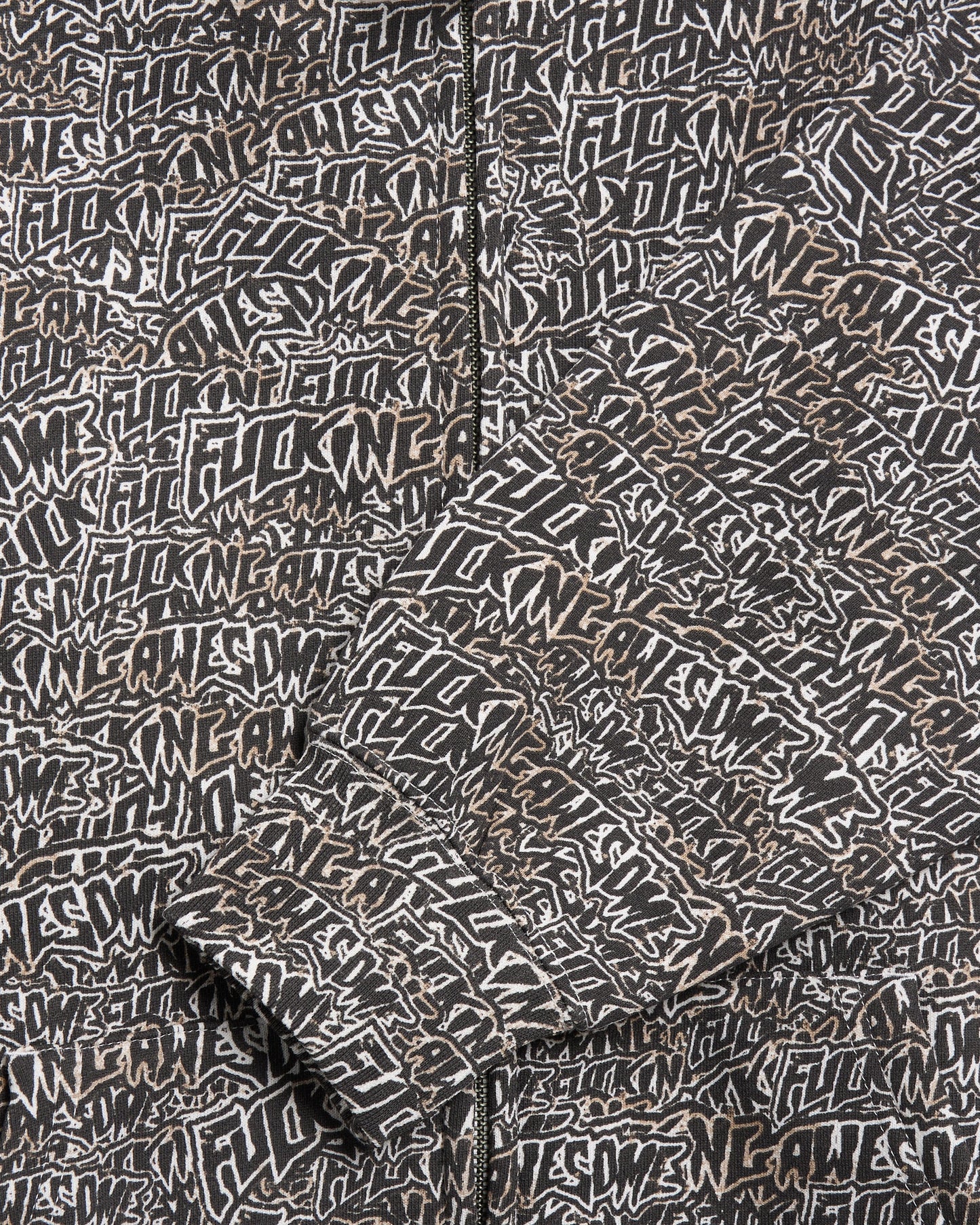 Sudadera con cremallera Fucking Awesome Burnt Sticker Stamp para hombre