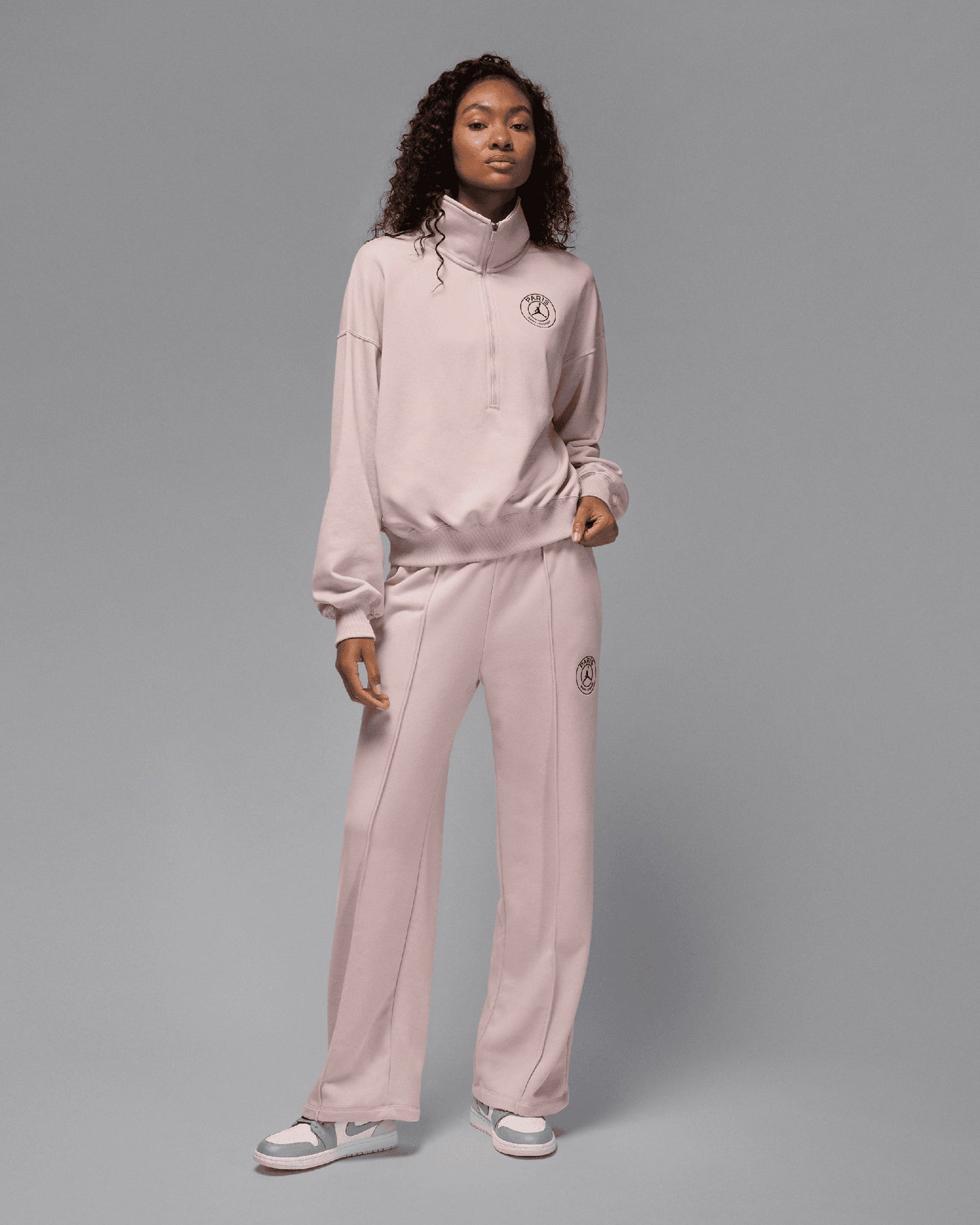 Sudadera Half Zip con logo Jordan x PSG Fleece para mujer