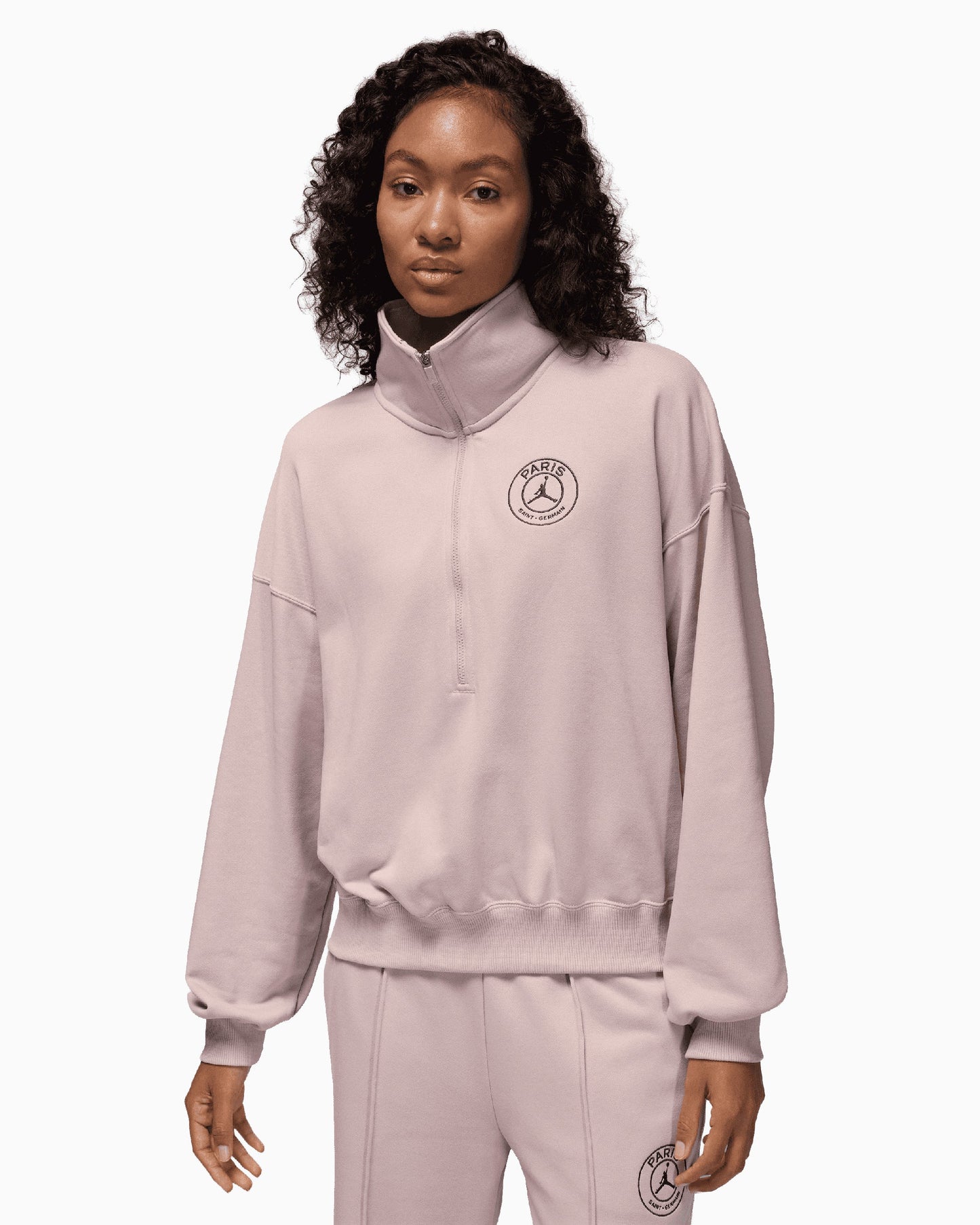 Sudadera Half Zip con logo Jordan x PSG Fleece para mujer