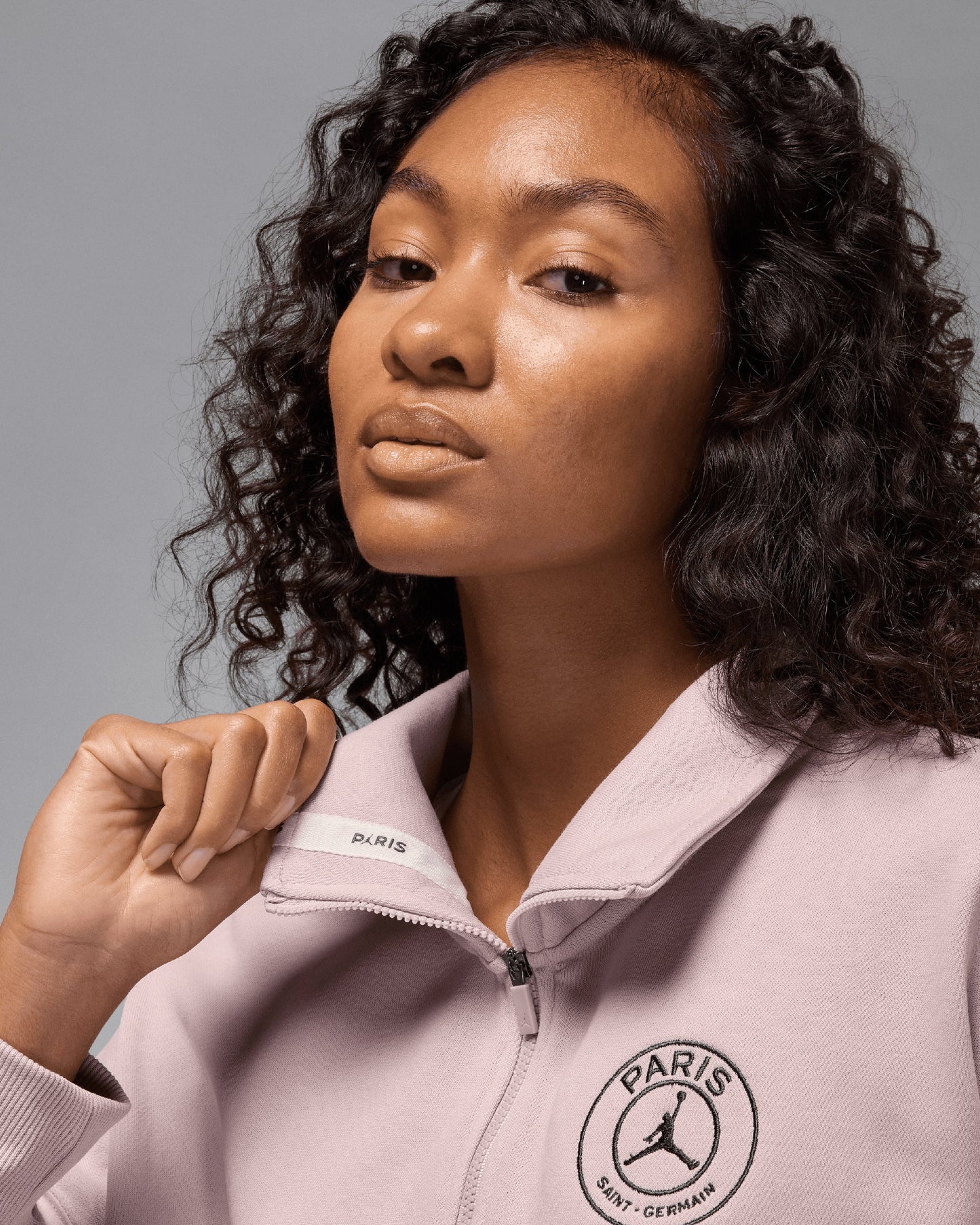 Sudadera Half Zip con logo Jordan x PSG Fleece para mujer