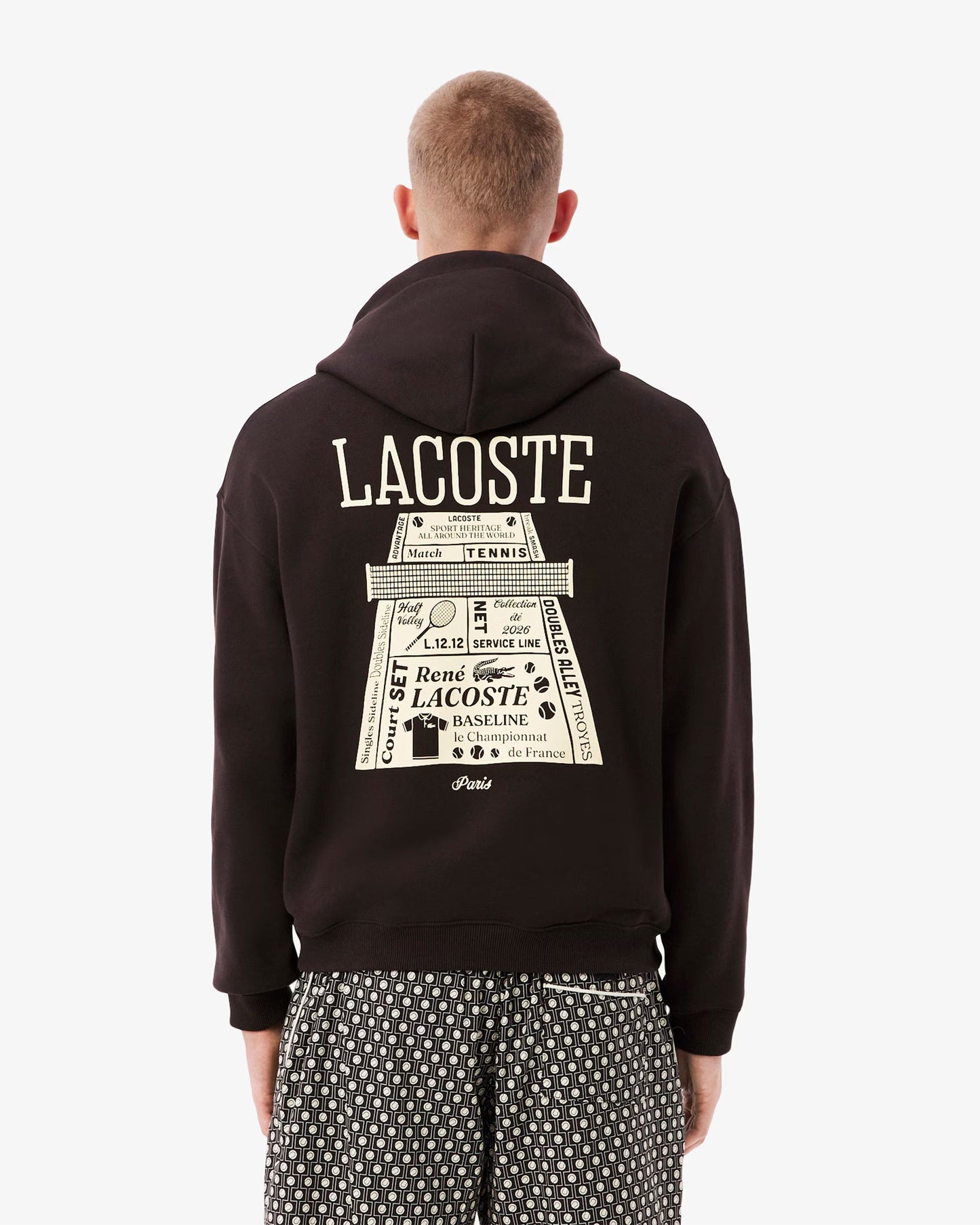 Sudadera con capucha con gráfico Oversize Lacoste para hombre