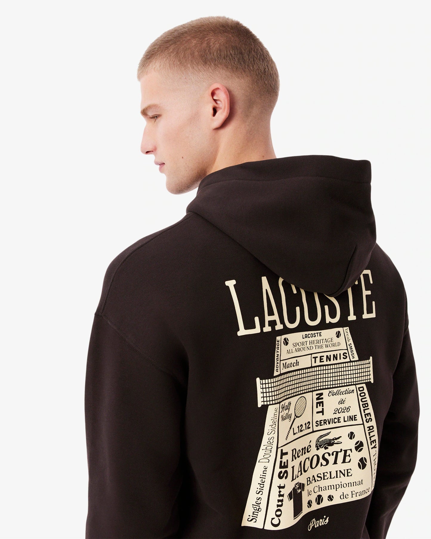Sudadera con capucha con gráfico Oversize Lacoste para hombre