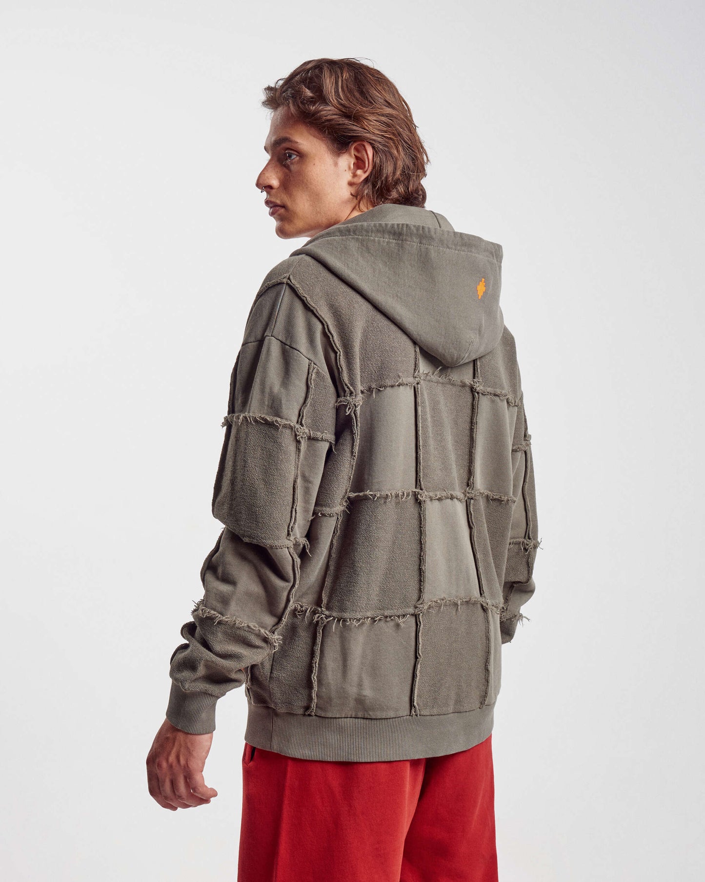 Sudadera con capucha Marcelo Burlon Logo Check Over Full Zip Men's Hoodie para hombre