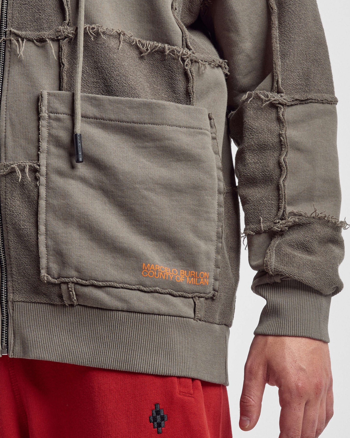 Sudadera con capucha Marcelo Burlon Logo Check Over Full Zip Men's Hoodie para hombre