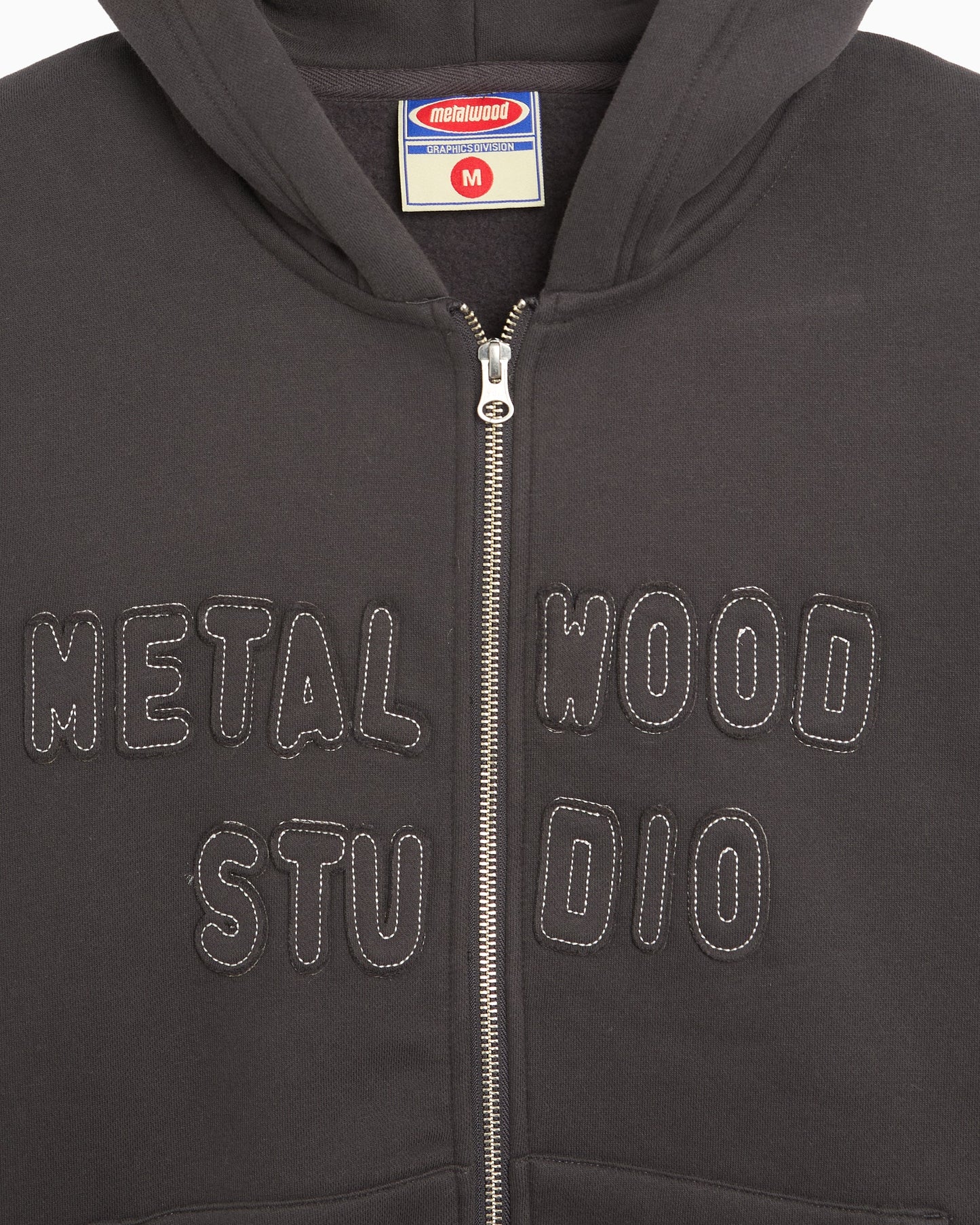 Sudadera con cremallera con parches Relaxed Metalwood Cutie para hombre