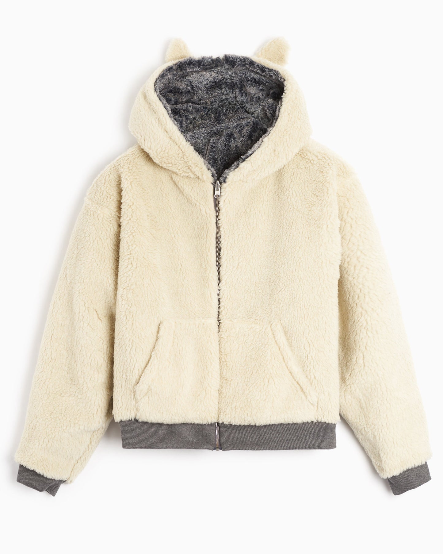 Sudadera con capucha Sky High Farm Workwear Wolf And Sheep Unisex Reversible Knit Hoodie Unisex