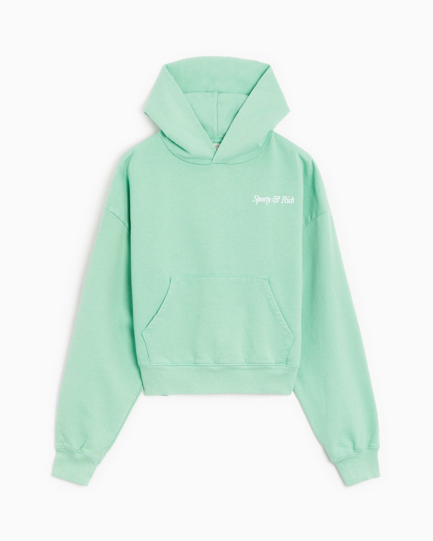 Sudadera con capucha Sporty & Rich Embroidered Italic Logo Women's Cropped Hoodie para mujer