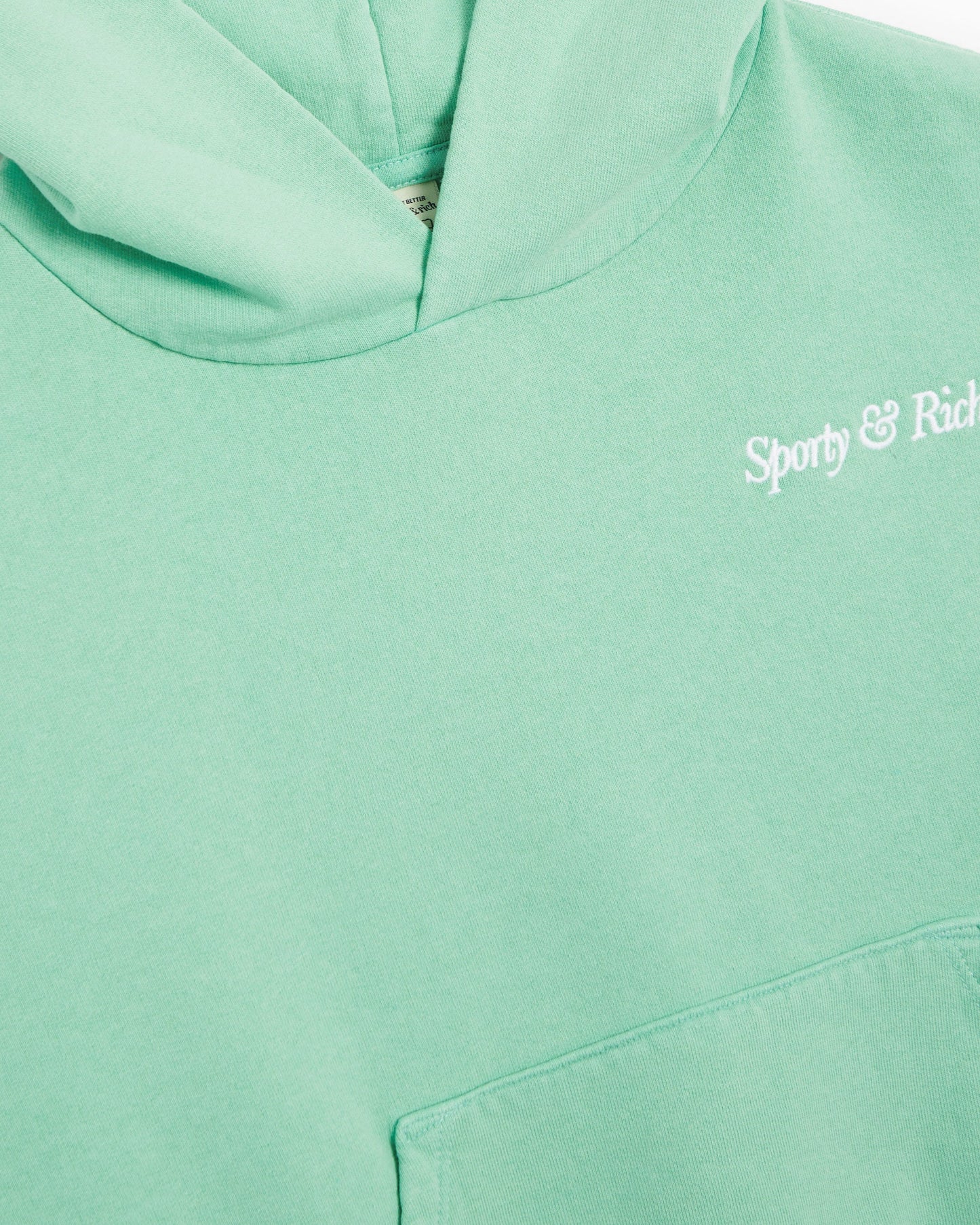 Sudadera con capucha Sporty & Rich Embroidered Italic Logo Women's Cropped Hoodie para mujer