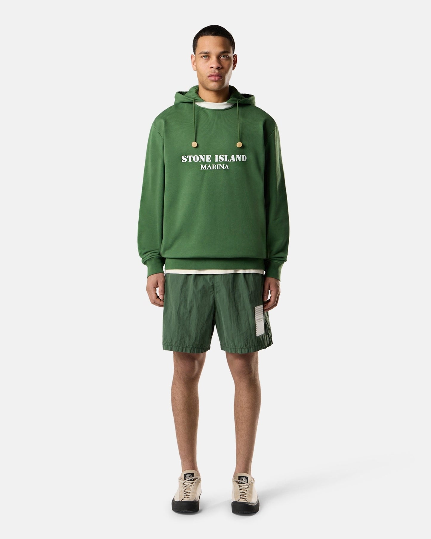Sudadera con capucha con logo Relaxed Stone Island Marina para hombre