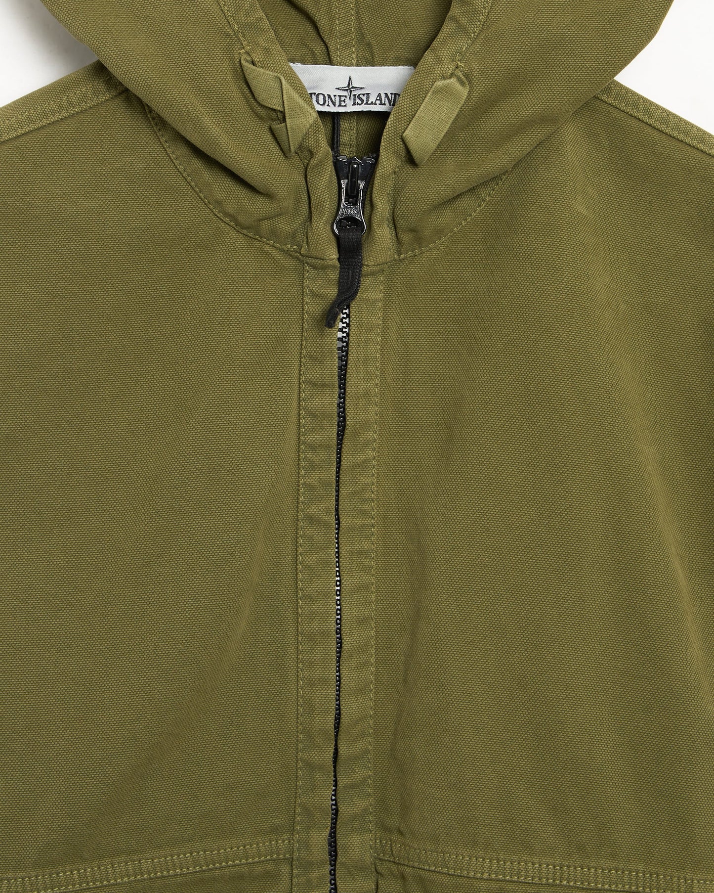 Sudadera con cremallera Oversize Stone Island Panama Cotton "Old" Effect para hombre