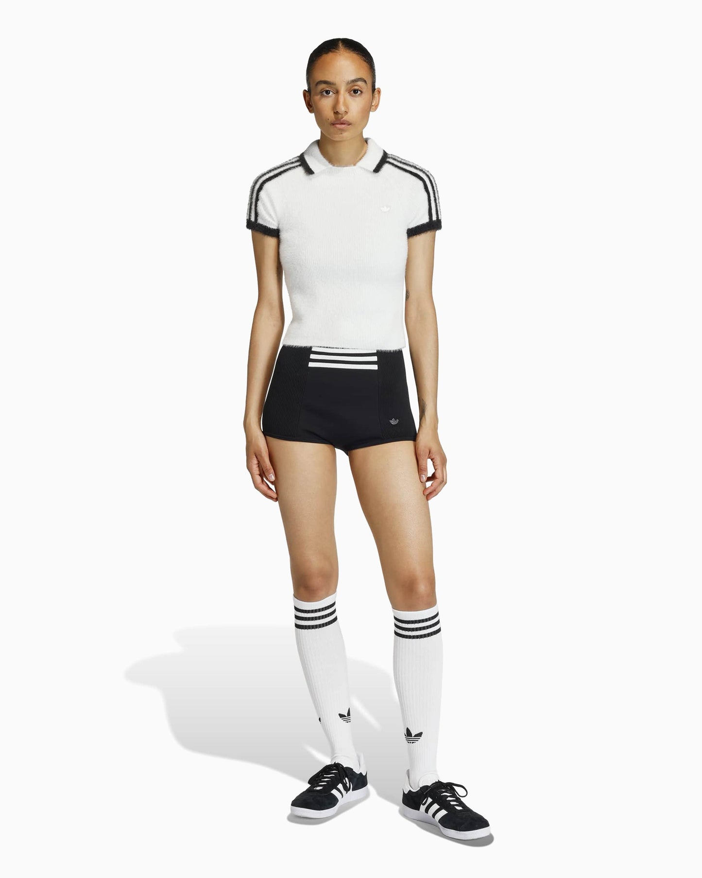 Camiseta Crop adidas Originals Knitted Cali para mujer