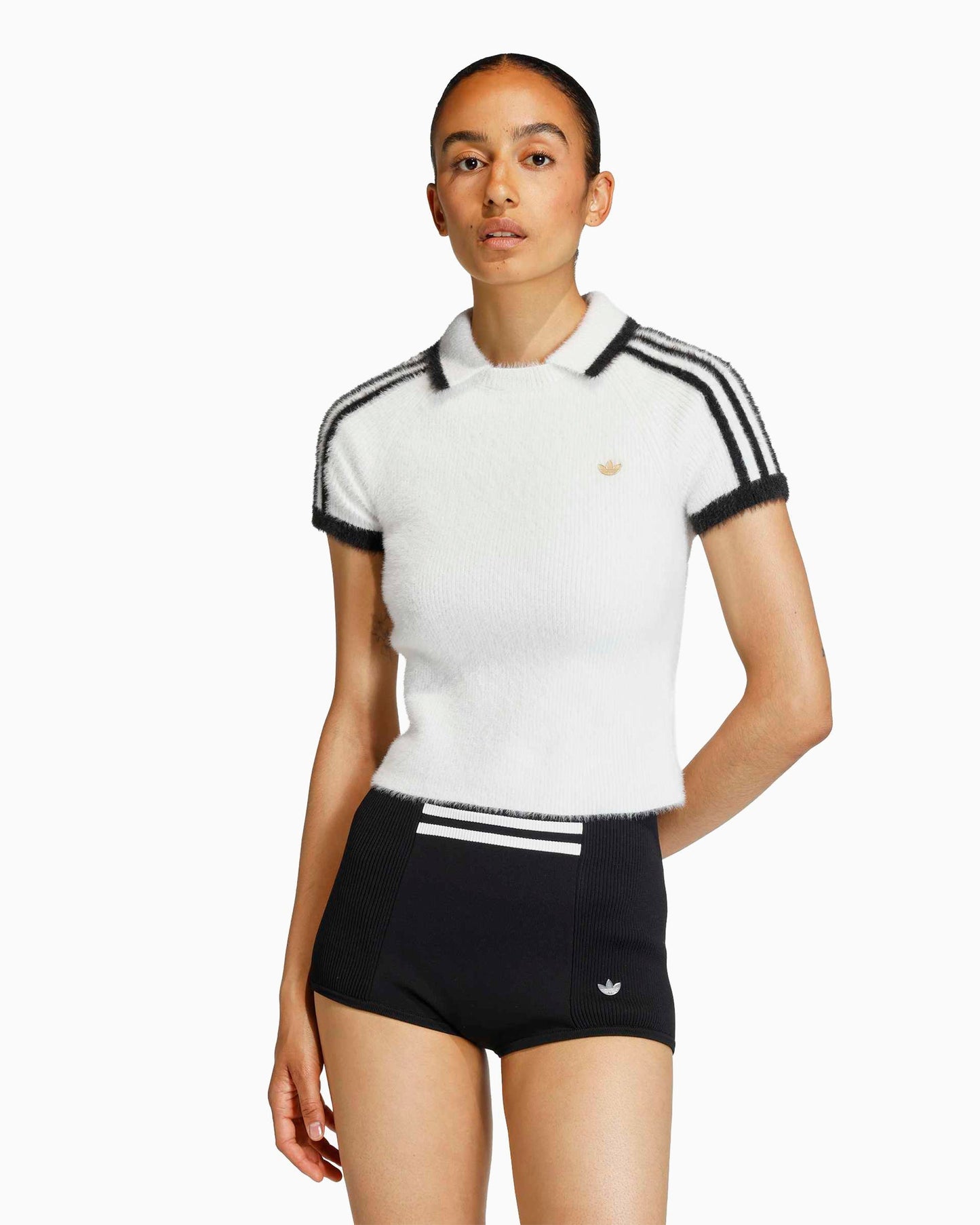 Camiseta Crop adidas Originals Knitted Cali para mujer