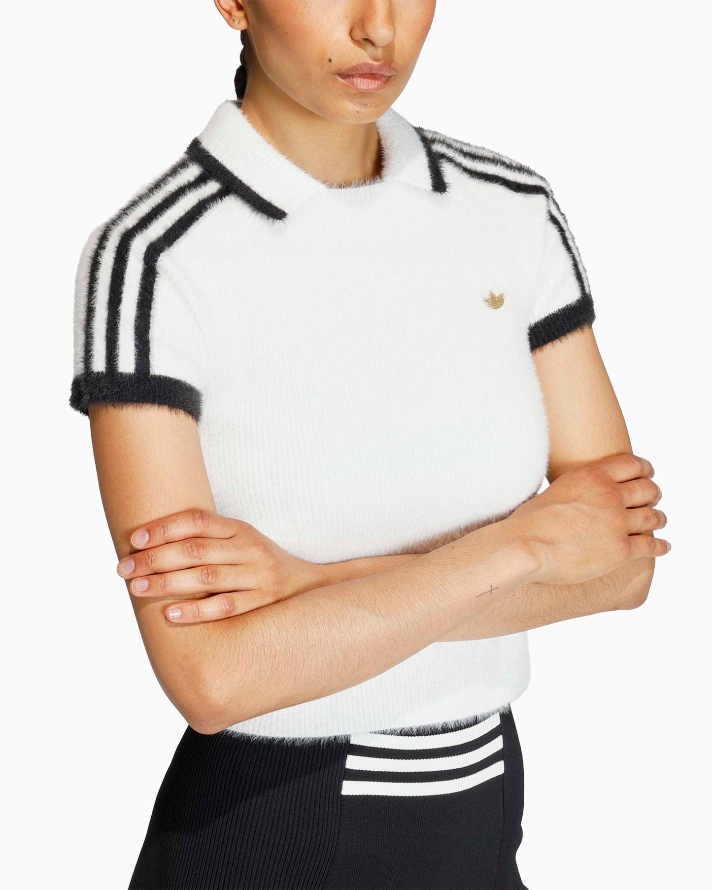 Camiseta Crop adidas Originals Knitted Cali para mujer