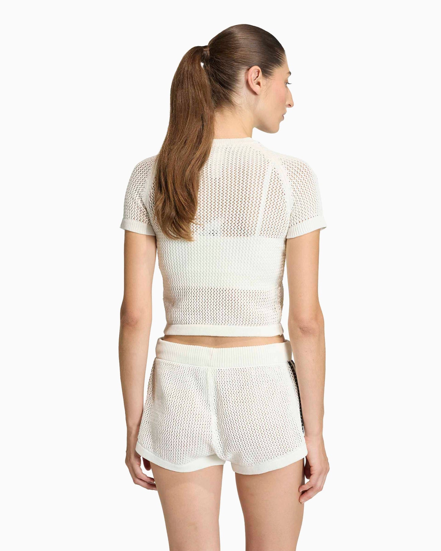 Camiseta con logo Crop adidas Originals Knitted Crochet Cali para mujer