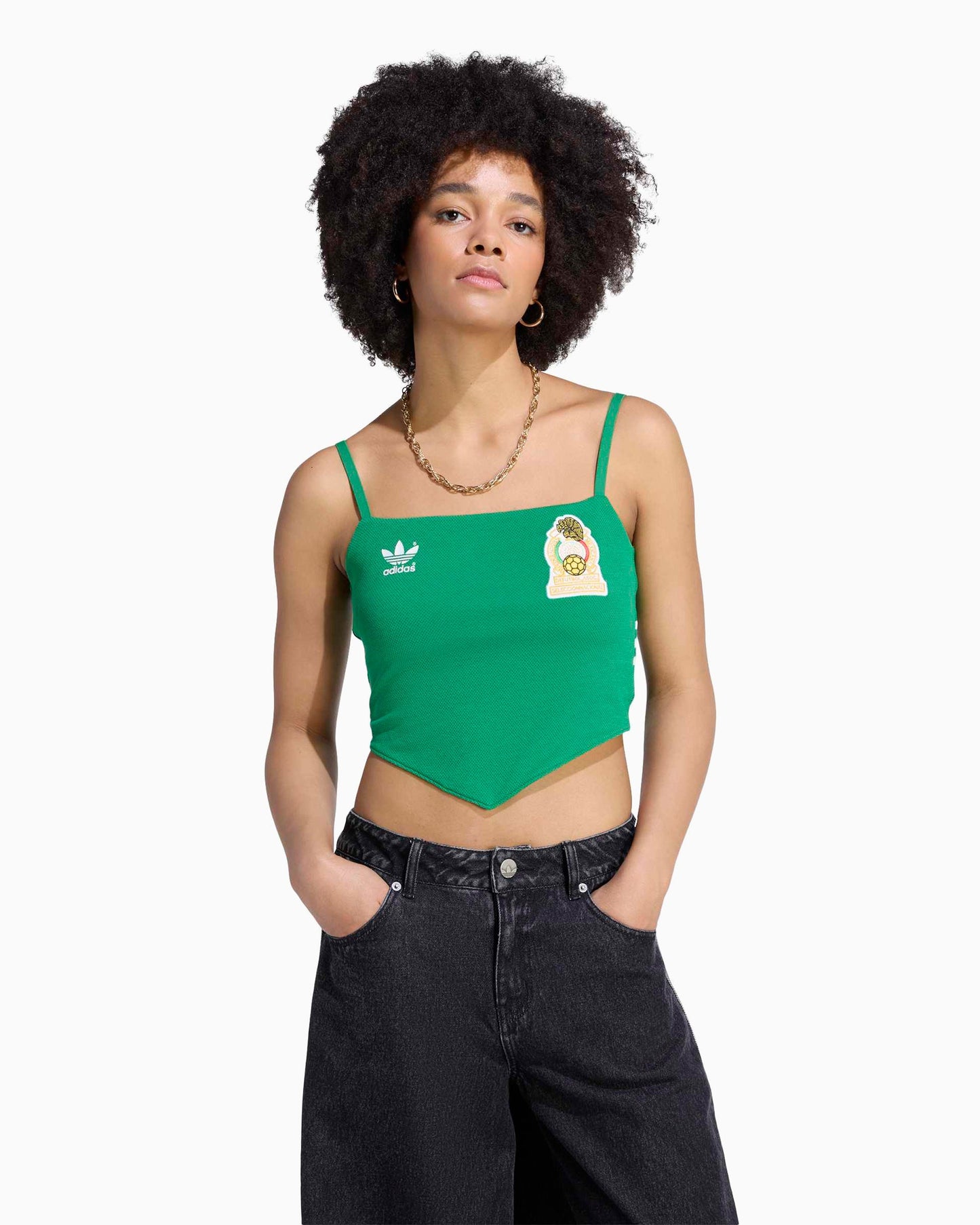 Camiseta Crop adidas Originals Mexico Reconstructed para mujer