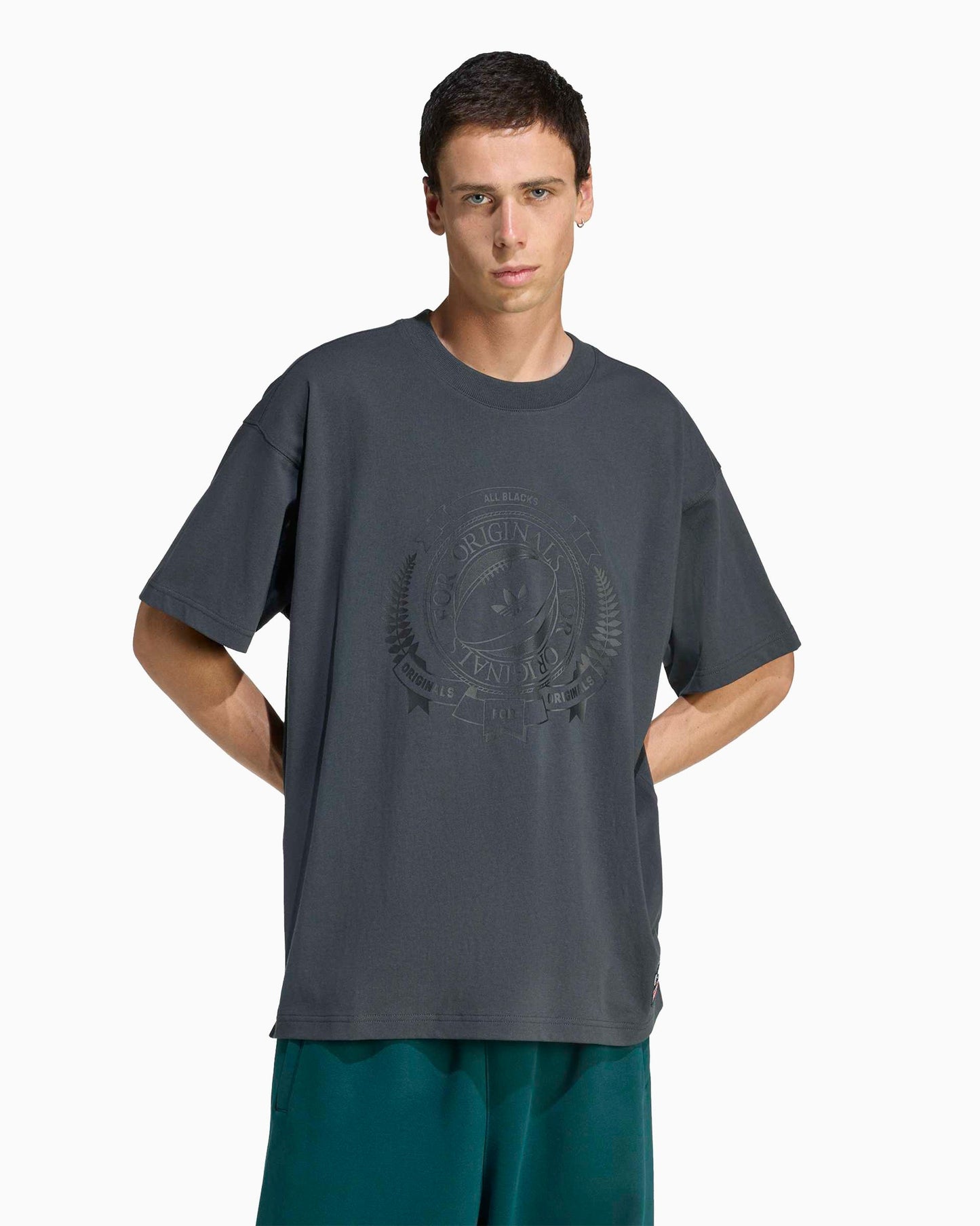 Camiseta con gráfico Relaxed adidas Originals x All Blacks para hombre