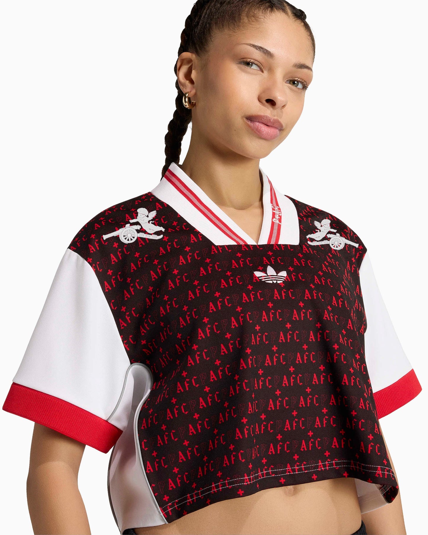 Jersey T-Shirt con logo Crop adidas Originals x Arsenal FC x Places+Faces 25/26 para mujer