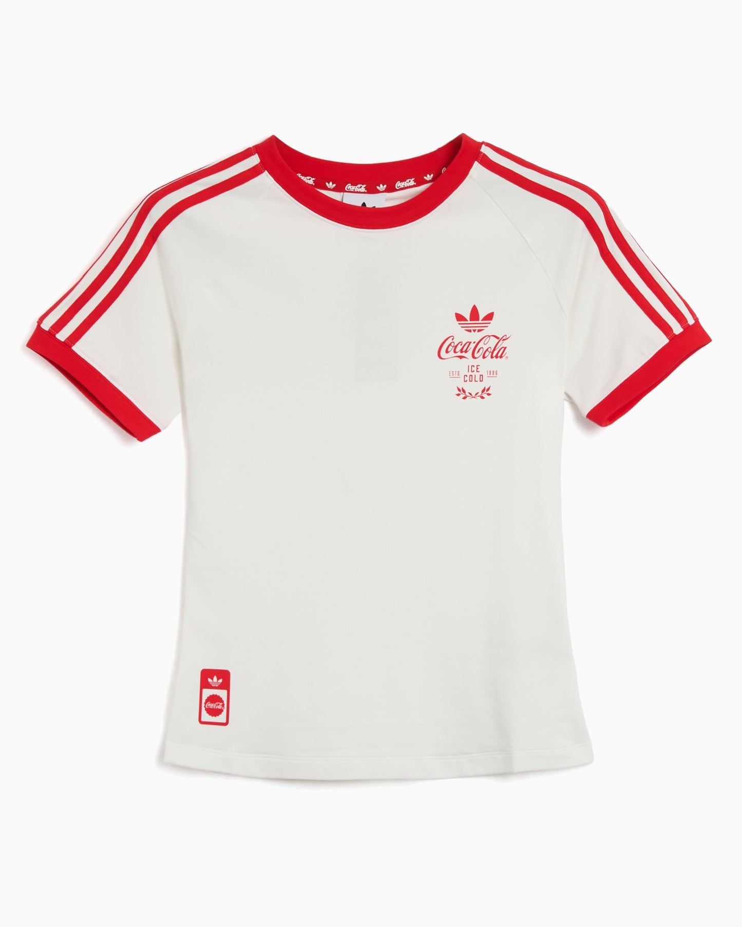 Camiseta con gráfico Slim adidas Originals x Coca-Cola 3-Stripes para mujer