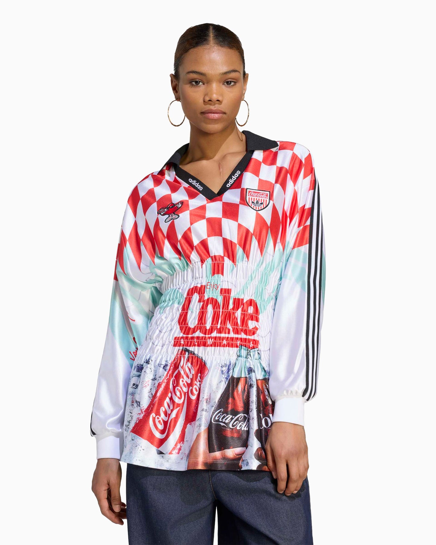 Jersey T-Shirt con gráfico Slim de manga larga adidas Originals x Coca-Cola Mash Up Smoked para mujer