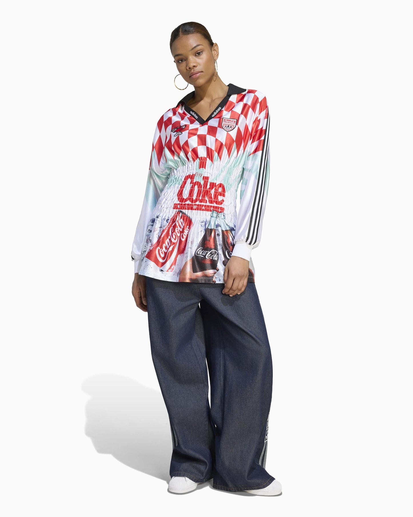 Jersey T-Shirt con gráfico Slim de manga larga adidas Originals x Coca-Cola Mash Up Smoked para mujer