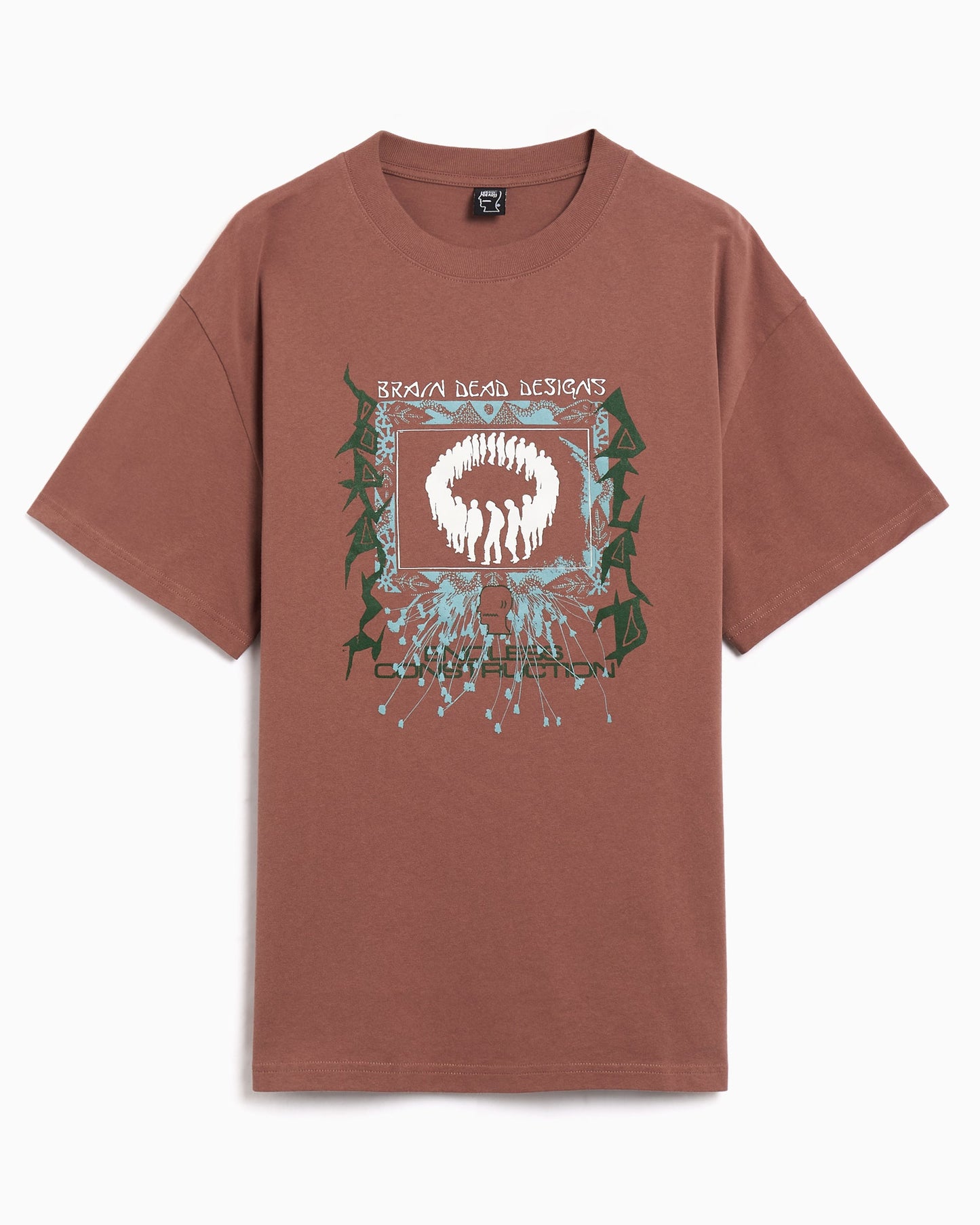 Camiseta con gráfico Relaxed Brain Dead Endless Construction para hombre