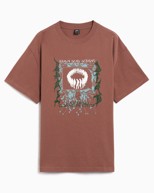 Camiseta con gráfico Relaxed Brain Dead Endless Construction para hombre