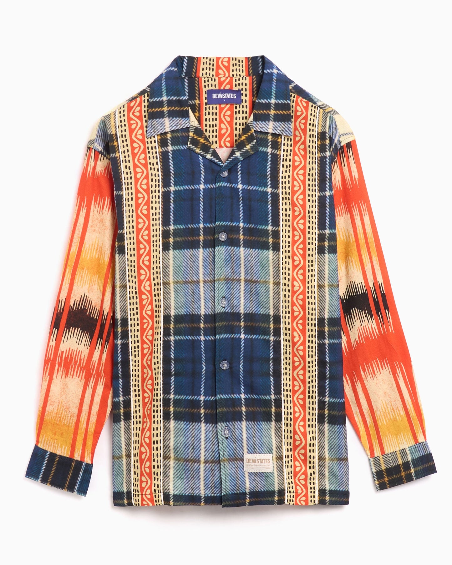 Camiseta DEVÁ STATES Ikat Men's Long Sleeve Linen Shirt para hombre
