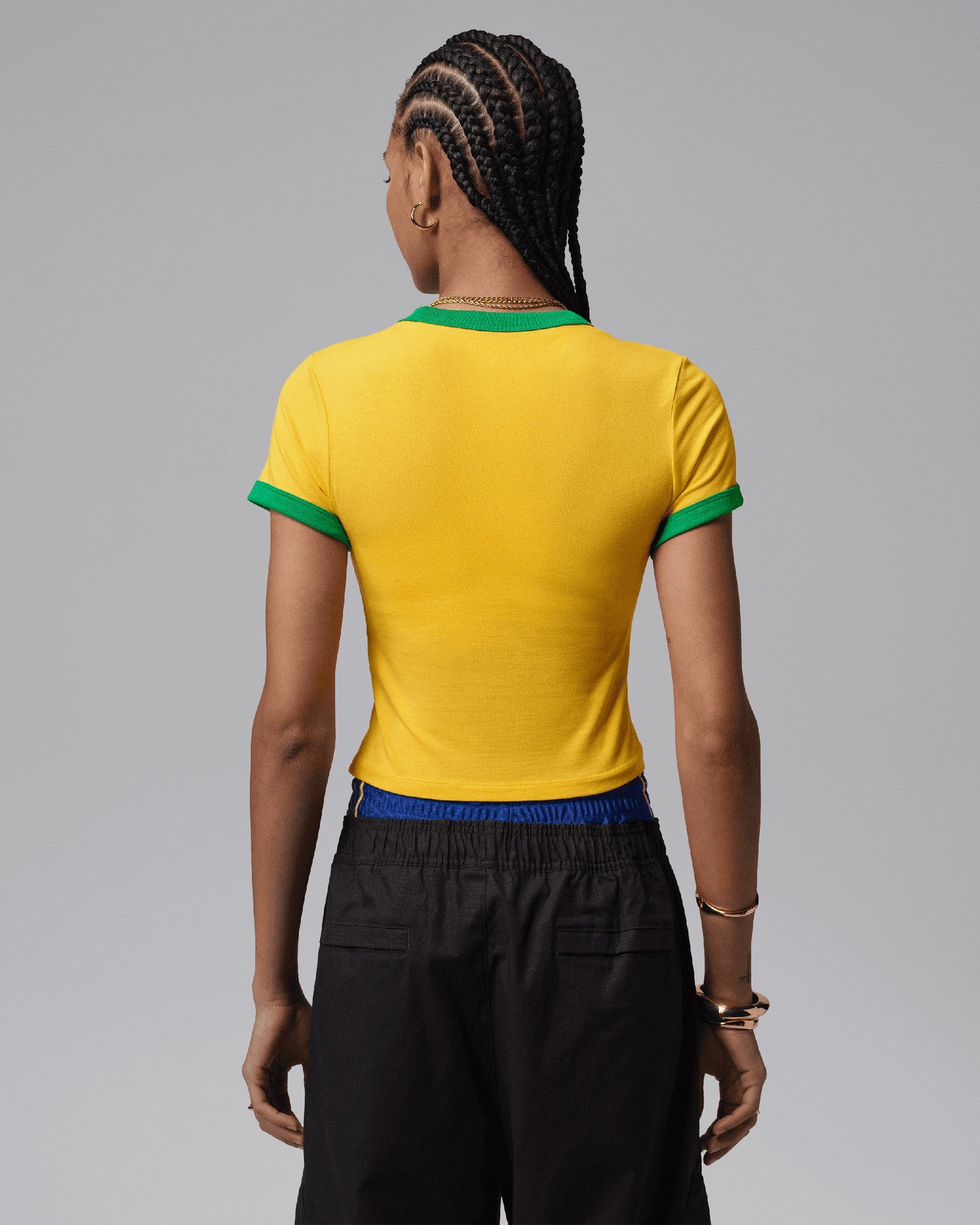 Camiseta con logo Crop Jordan Brasil para mujer