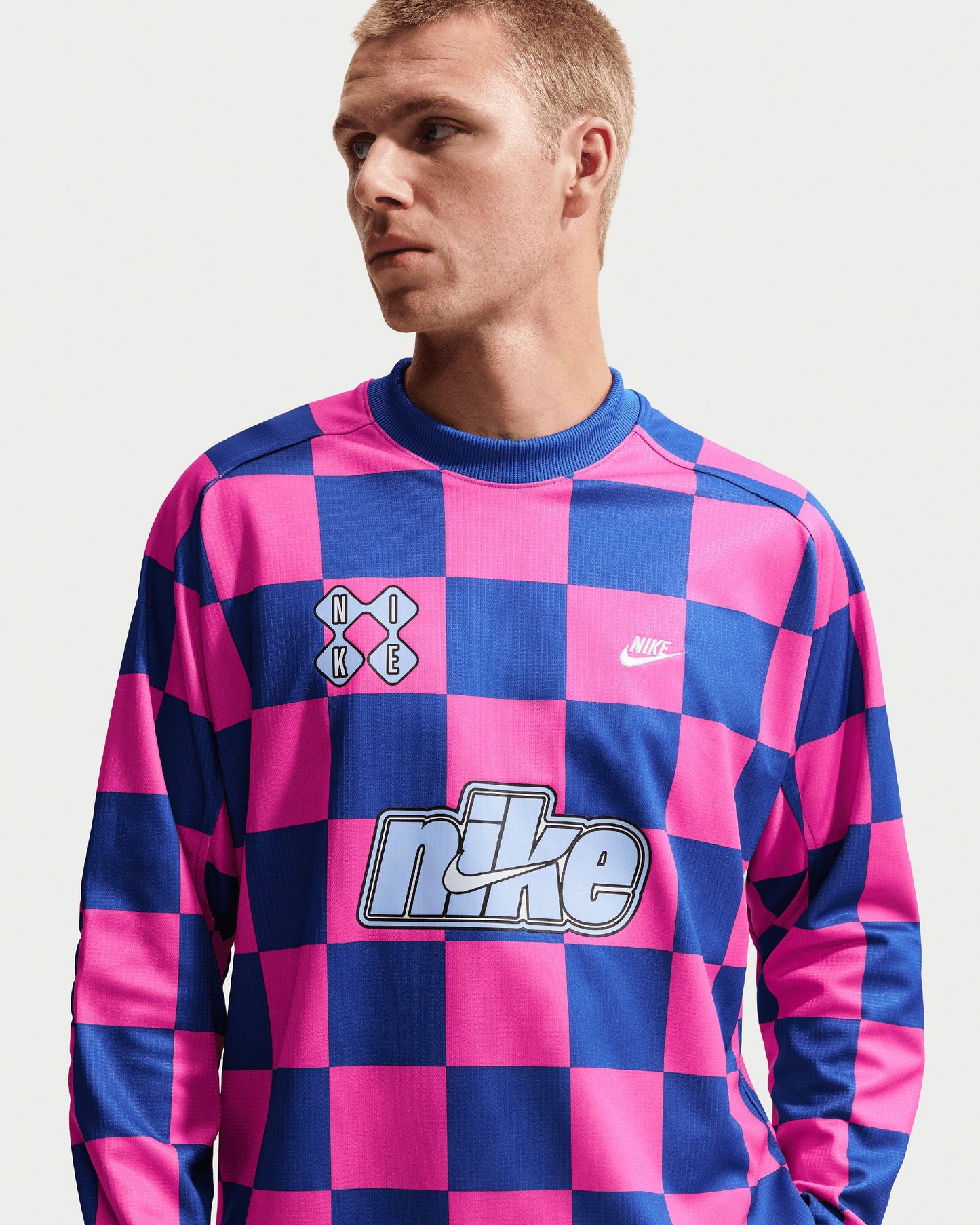 Jersey T-Shirt de cuadros Relaxed de manga larga Nike Sportswear Club Goalie para hombre