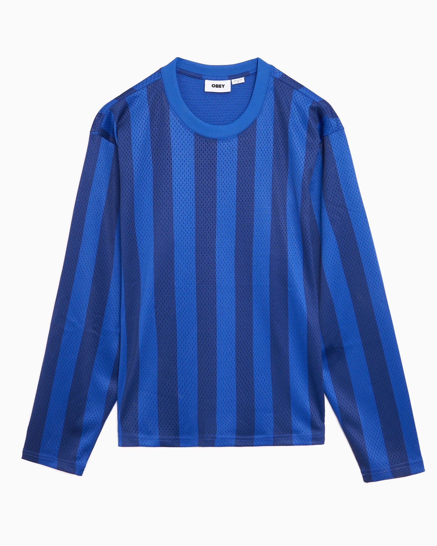 Camiseta de rayas Relaxed de manga larga OBEY Clothing Bounds Mesh para mujer