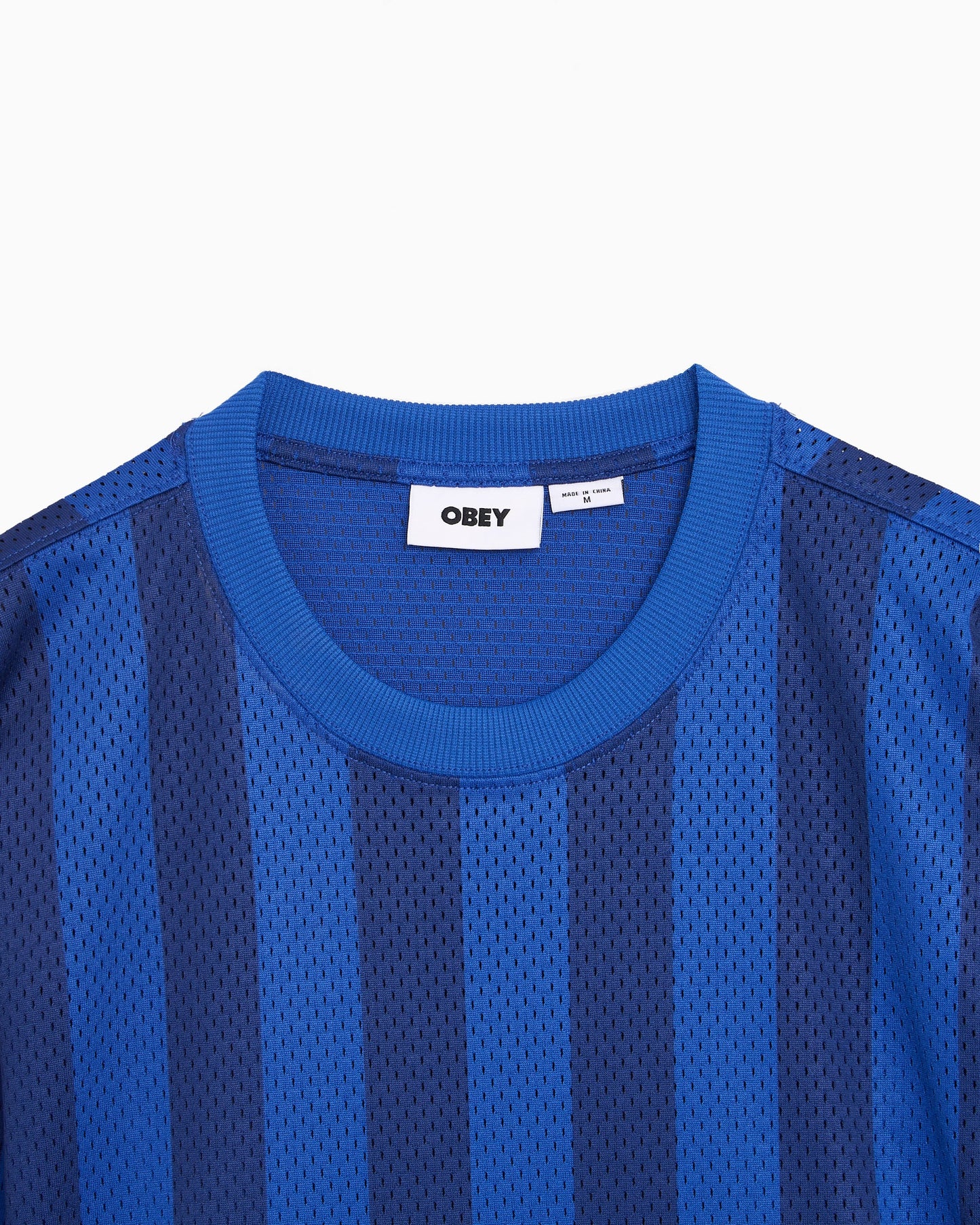 Camiseta de rayas Relaxed de manga larga OBEY Clothing Bounds Mesh para mujer