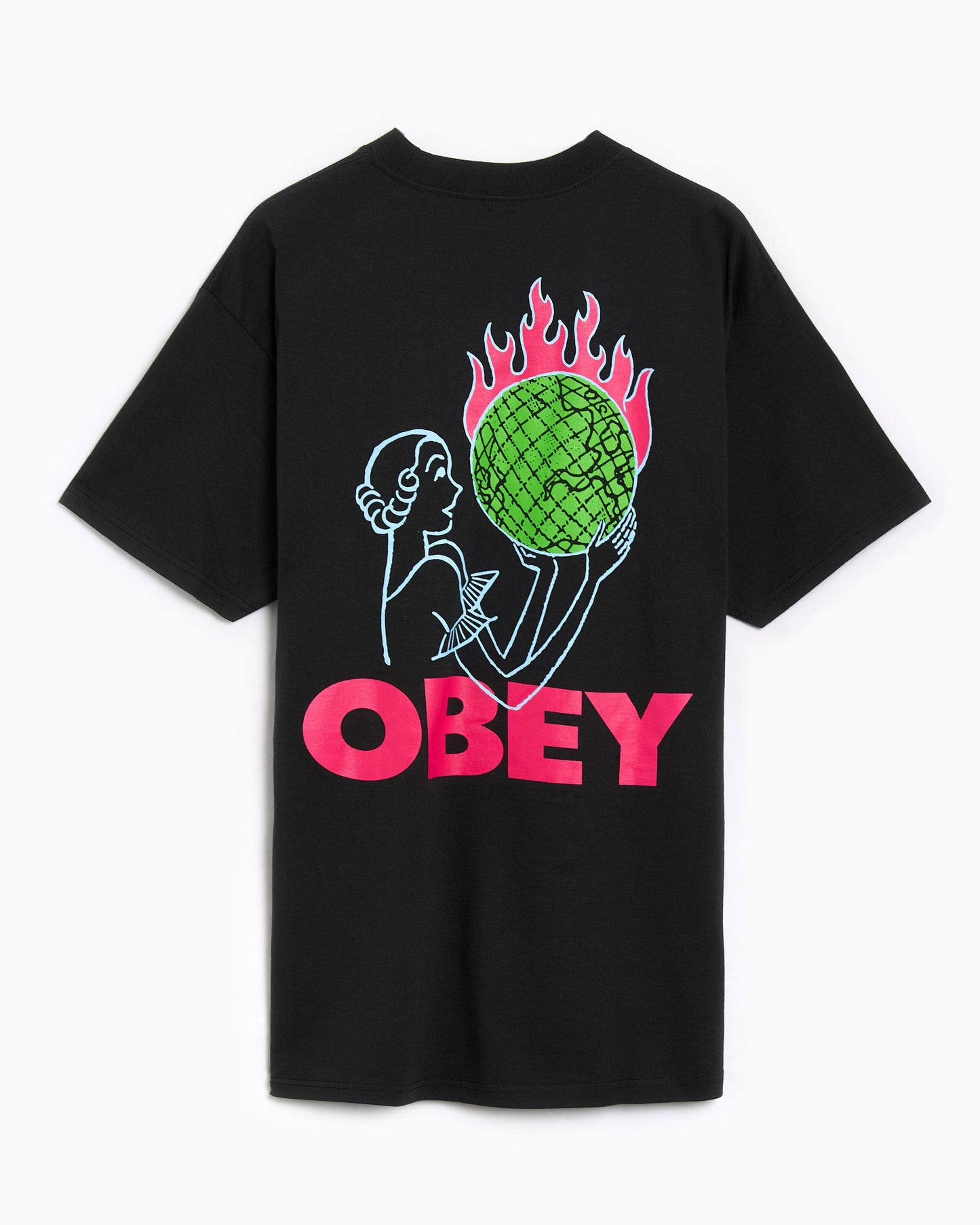Camiseta con gráfico OBEY Clothing World in Flames para hombre