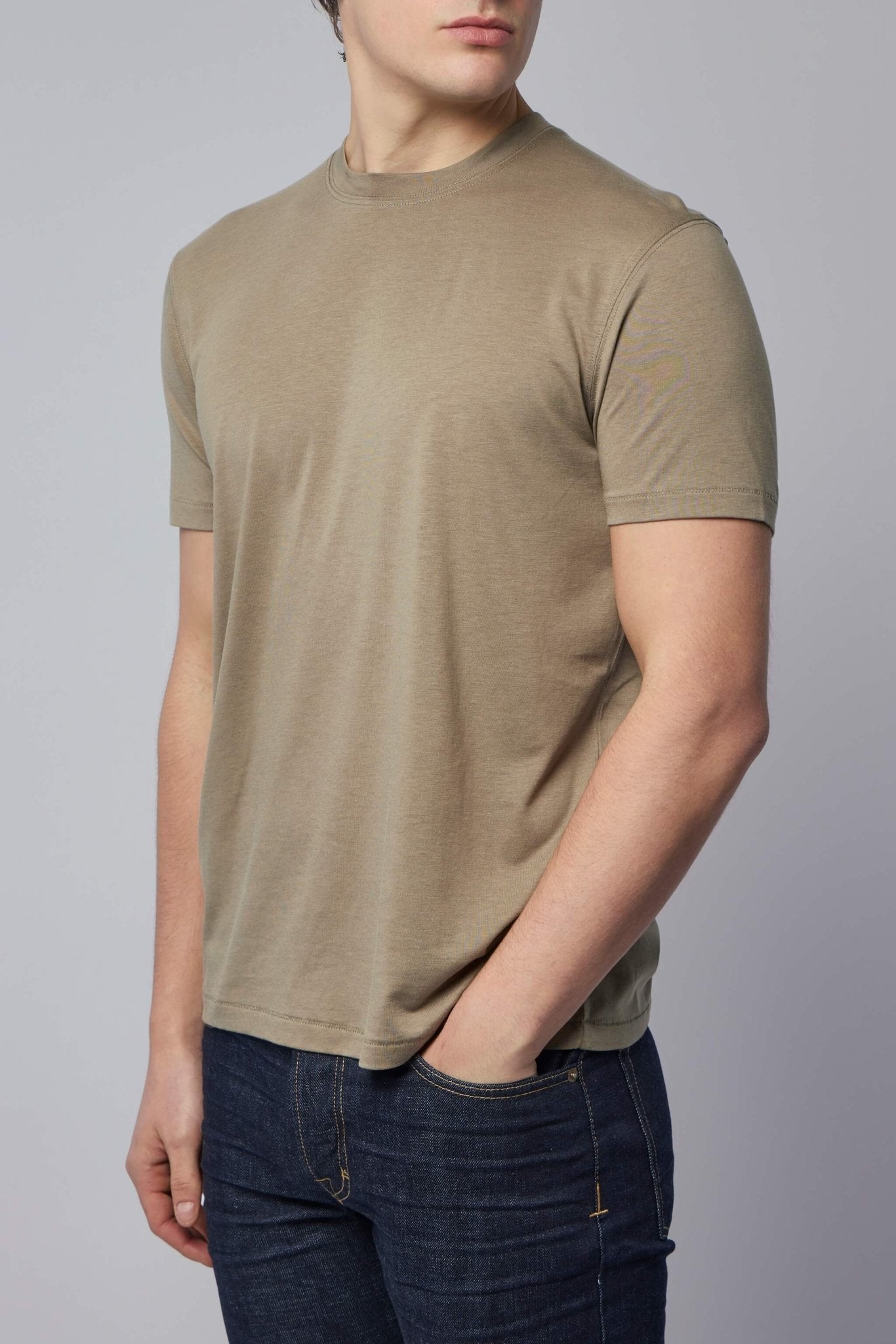 Short Sleeve Lyocell Cotton Crewneck T-shirt