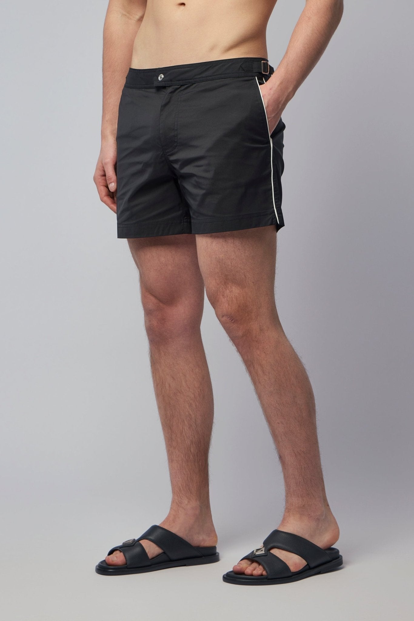 Micro Compact Poplin Swim Short with Piping