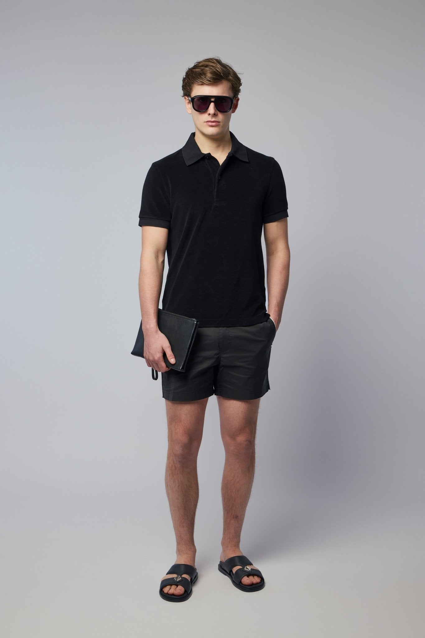 Micro Compact Poplin Swim Short with Piping
