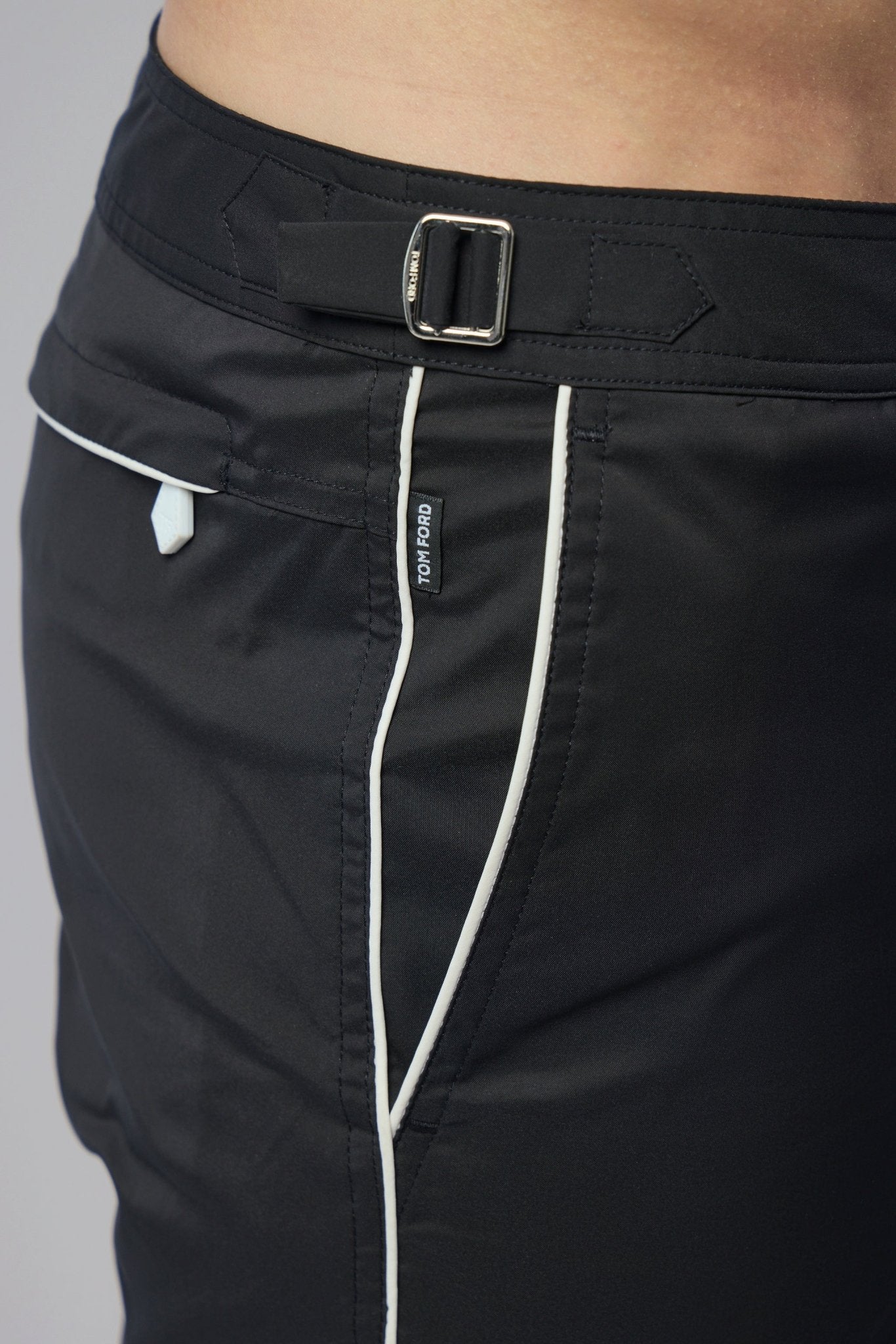 Micro Compact Poplin Swim Short with Piping