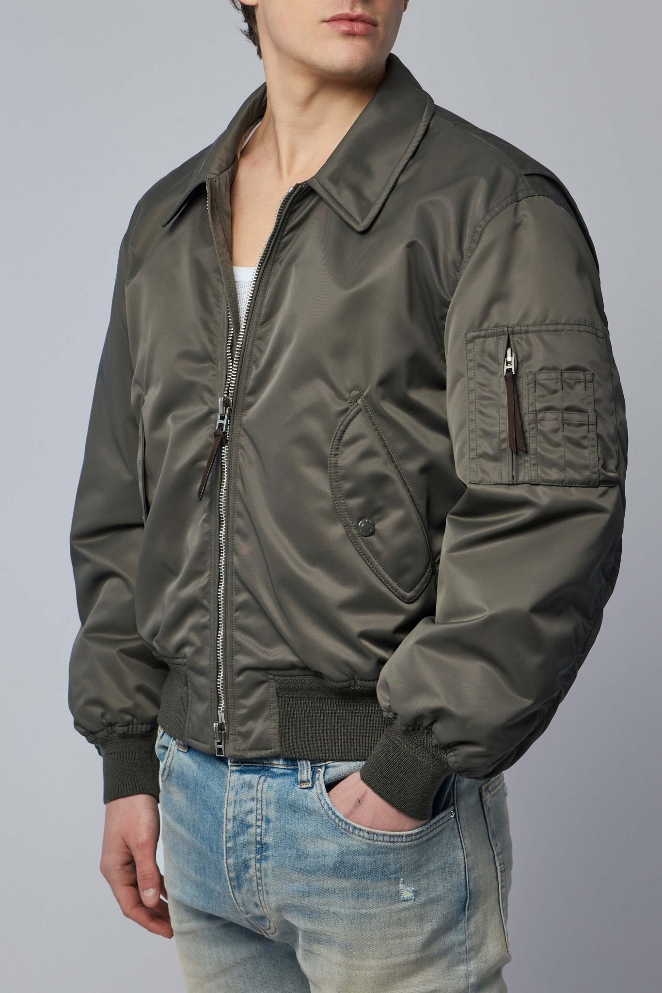 Satin Nylon Flight Bomber