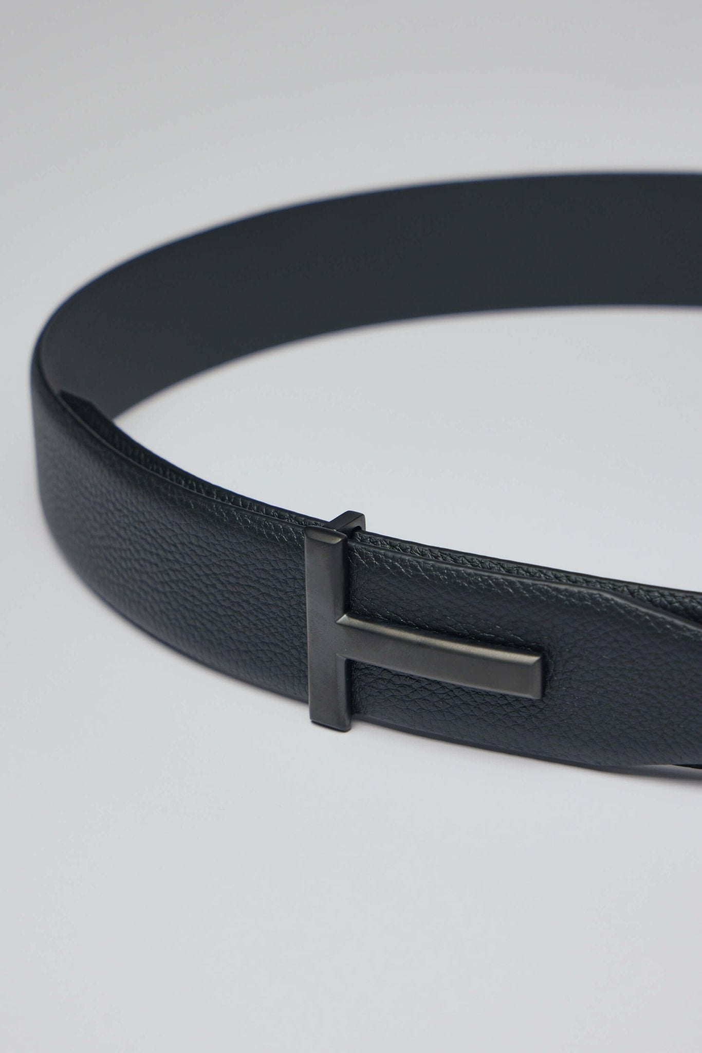Grain Leather T Icon Belt