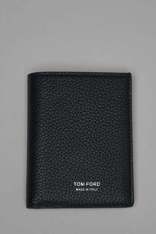 Soft Grain Leather T Line Folding Card Holder