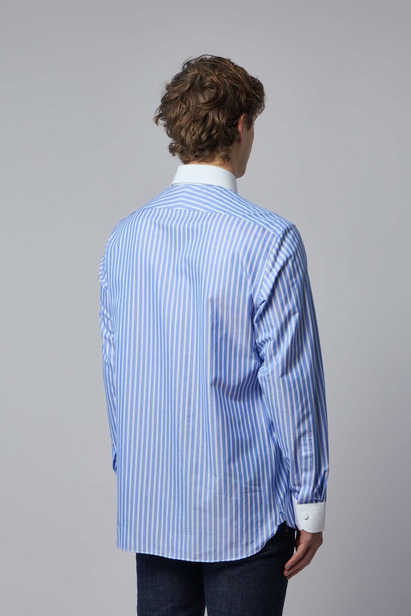 Wide Stripe Contrast Classic Fit Shirt