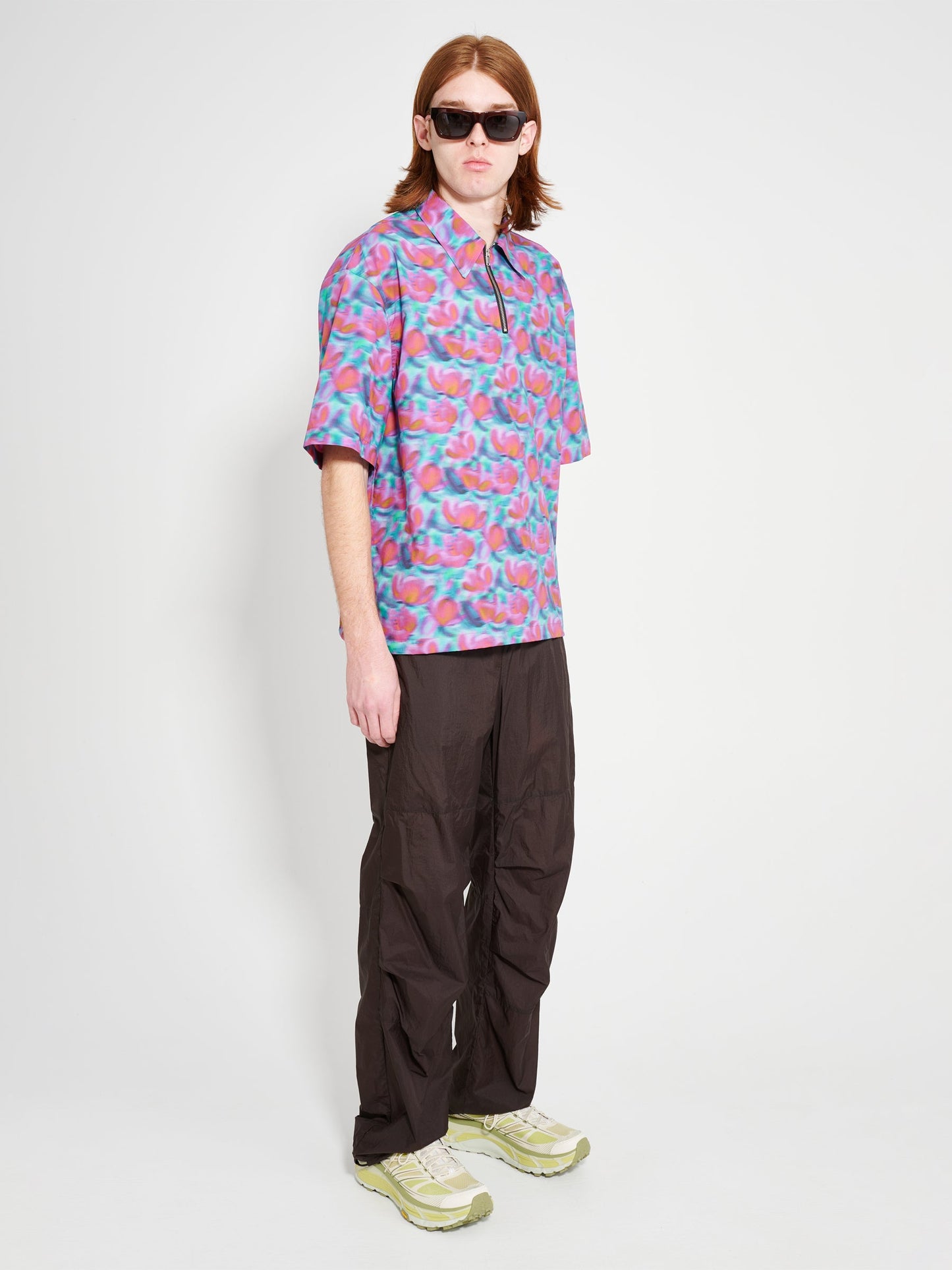 TRÈS BIEN everywear Half Zip Print Shirt Tencel Multi