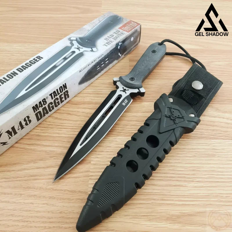 United Cutlery 11 5/8 M48 Talon Dagger Black Fixed Blade Knife + Sheath 3336-GS81
