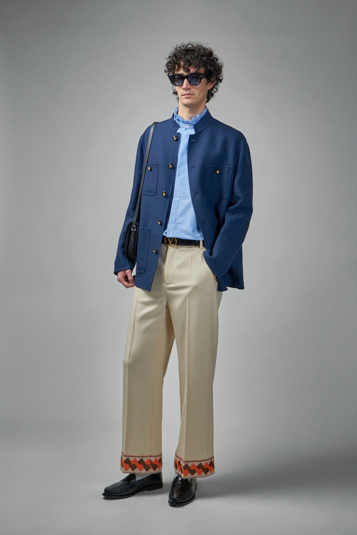 Double Wool Mandarin Collar