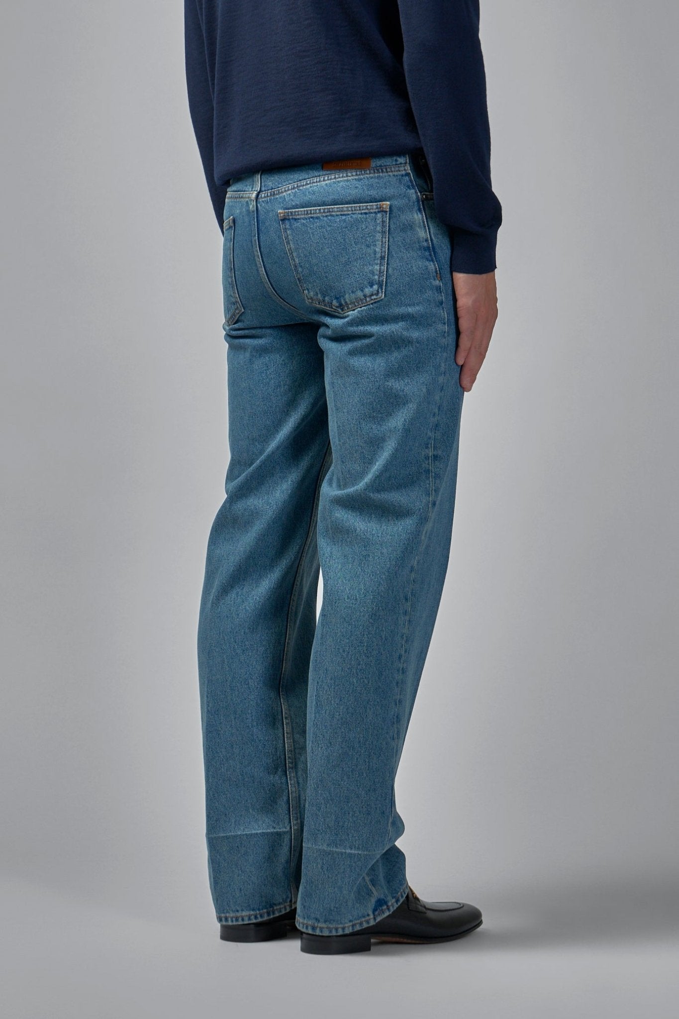 Logo Patch Straight Leg Jeans
