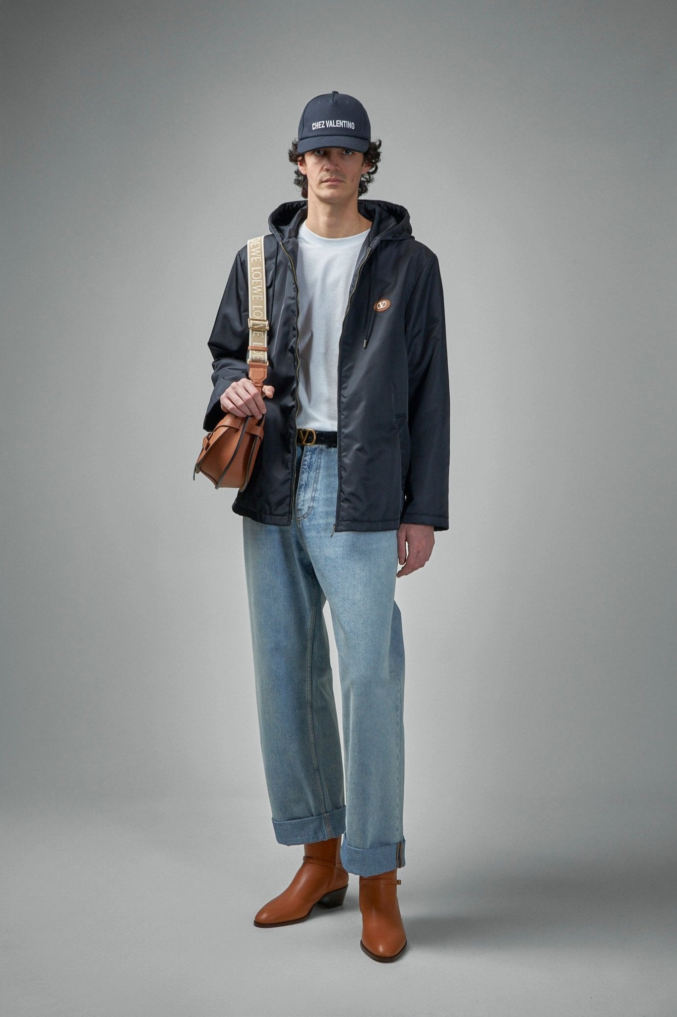 Men Zip-up Drawstring Jacket