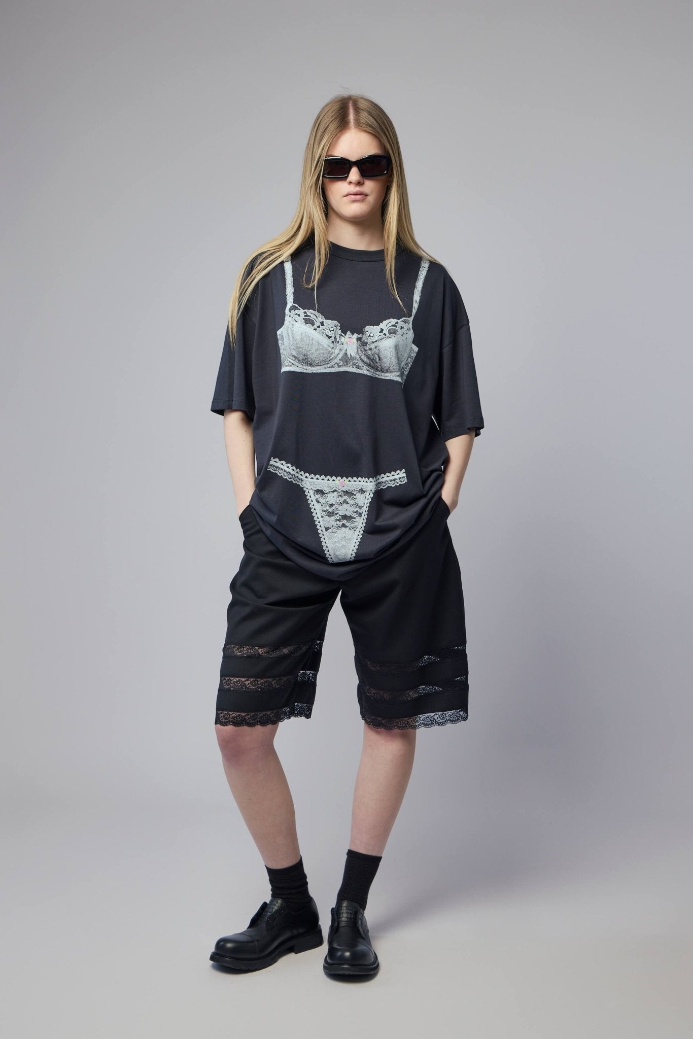 Women Trompe L'oeil Tall Tee Knit