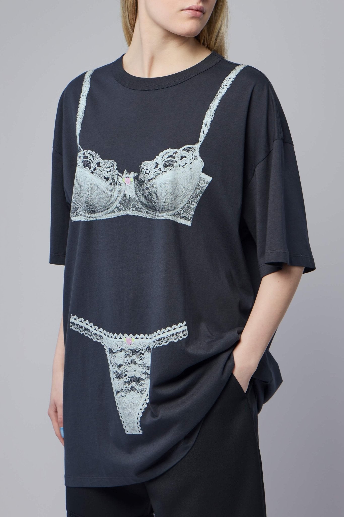Women Trompe L'oeil Tall Tee Knit